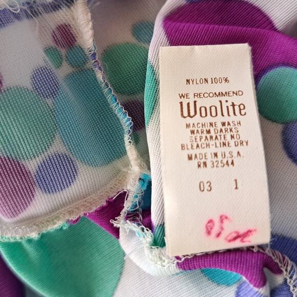 Vintage Emilio Pucci for Formfit Nylon Caftan Maxi Dress Small Blue Bubble Print - Picture 7 of 14